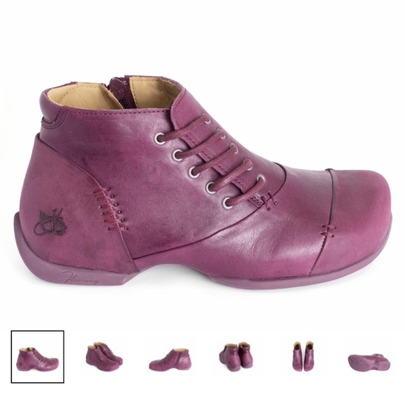 Fluevog Peacemaker Mildred Burgundy ankle boots Women's 8 Men's 6 - Picture 1 of 14